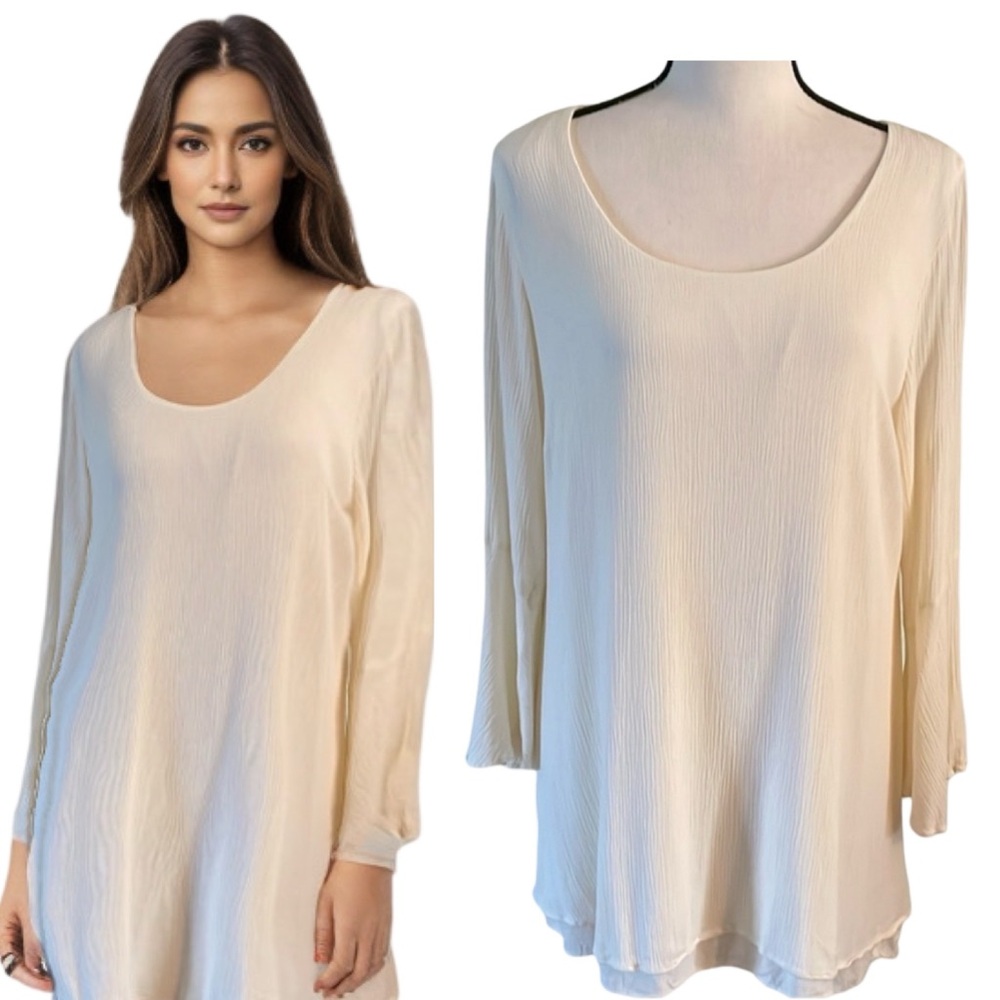 Soft Surroundings Cream Layered Tunic Size XL